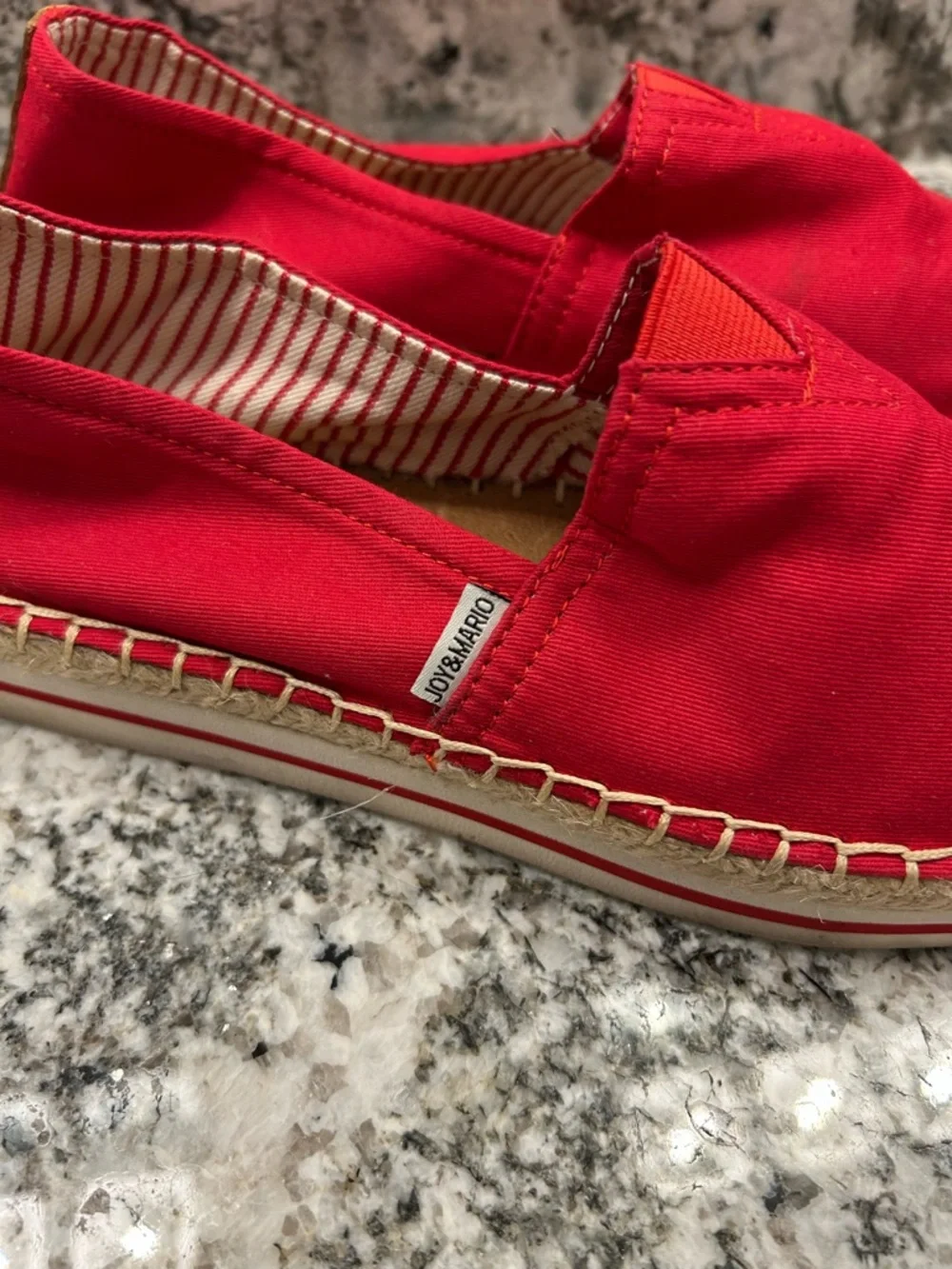 Joy and Mario Red Canvas Espadrilles Size 8.5